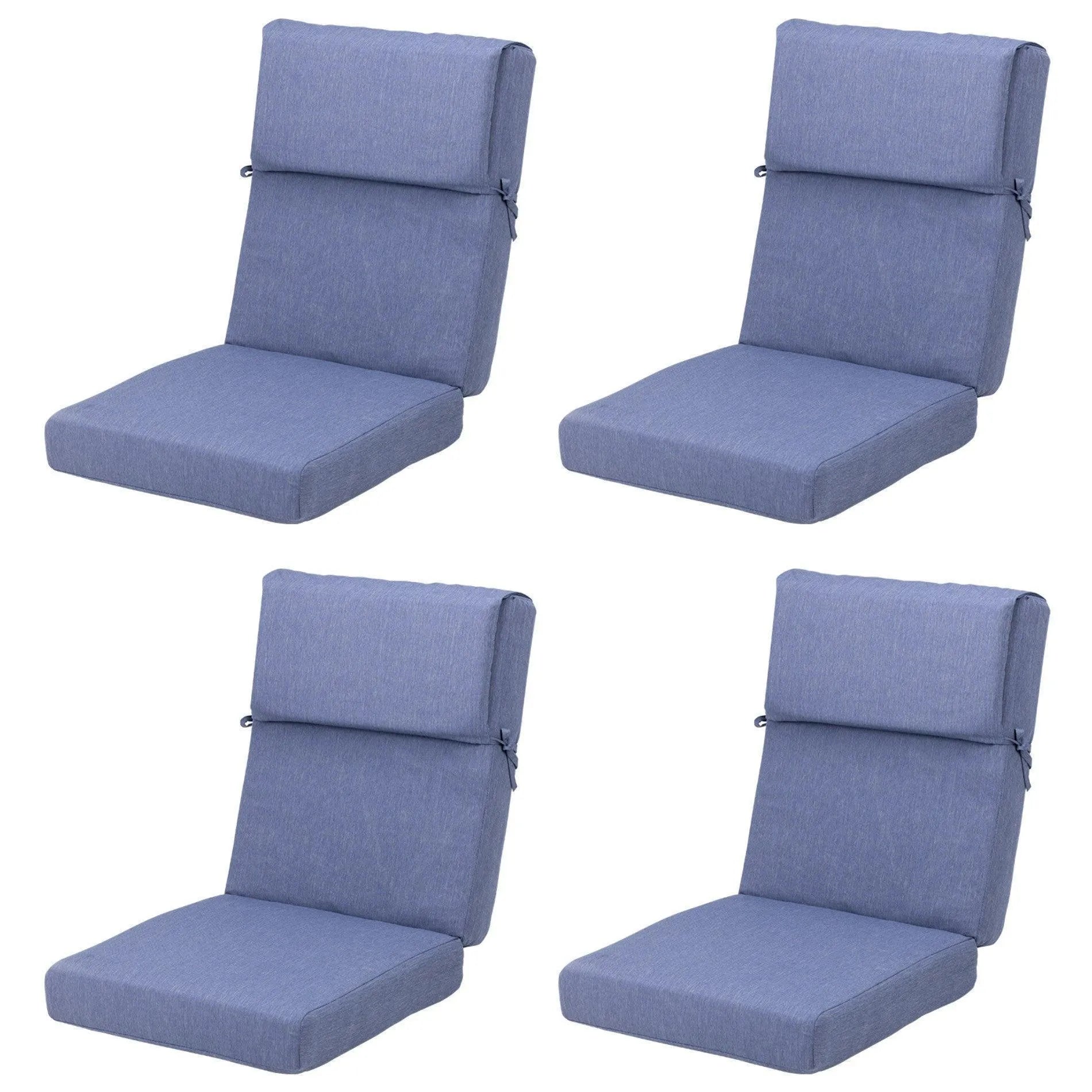 45x22x4 inch High Back Chair Cushions Set of 4 - Dark Blue - Aoodor
